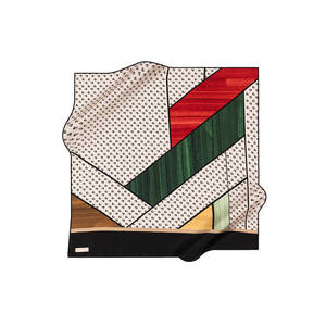 ผ้าพันคอไหมเครปซาตินพิมพ์ลายดิจิทัลสุดหรู ขนาด 90x90 ซม. ลายดีไซเนอร์ - Product Image 1