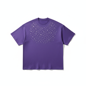 Camiseta de Manga Corta para Hombre con Diseño de Puntos Morados, Corte Regular, Cuello Redondo, Informal, Transpirable, de Algodón, Marca INDEX APPAREL - Product Image 3