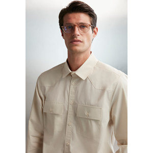 เสื้อเชิ้ตผู้ชาย GRIMELANGE Kelvin ผ้าทอเนื้อหนา ดีไซน์เท่ห์ พร้อมกระเป๋าแบบ Kapakli - Product Image 3