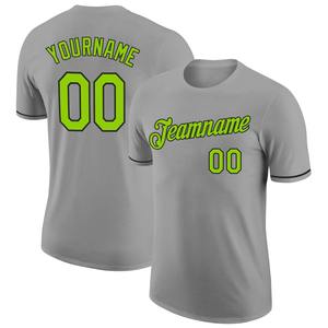 Direct Engro Sportswear Vente en gros T-shirt de performance gris néon vert-noir personnalisé - Product Image 1
