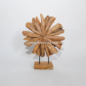 Support en bois naturel en teck décoratif en bois de teck artisanat de soleil pour décorations de noël décor à la maison - Product Image 6