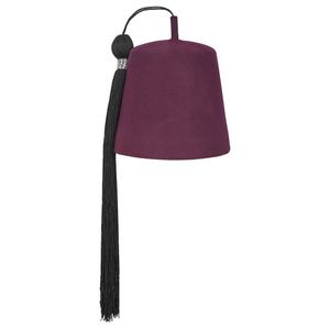 หมวกขนแกะเบอร์กันดีพร้อมตัวอักษรพลอยเทียมแถวเดียว - Product Image 3