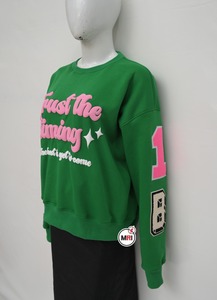 Sudadera personalizada 100% algodón polar transpirable para mujer, sudaderas con capucha, parche bordado 3D con estampado de soplo, talla grande, logotipo personalizado de invierno - Product Image 3