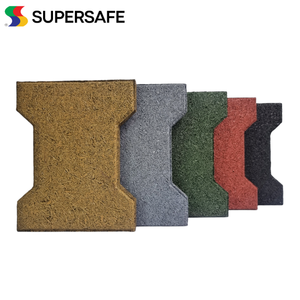 Precio al por mayor de fábrica Azulejos de piso de goma entrelazados Larga vida útil Dogbone T-Bone Pavers Perfecto para áreas de juego y equinos - Product Image 3