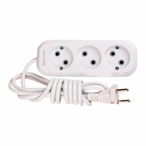 Enchufe de extensión blanco de 3 vías sin conexión a tierra, Cable de 5 metros, tira de alimentación eléctrica, plástico ABS, Reino Unido, EE. UU., UE, enchufe de conmutación - Product Image 1