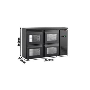 Refroidisseur de bar commercial ECO 1460 mm avec 4 tiroirs en verre et éclairage LED RGB - Product Image 2