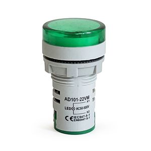 AEK-Tech BJ-22VMS Mini voltmètre numérique AC 22 mm 60-500 V LED verte - Product Image 2