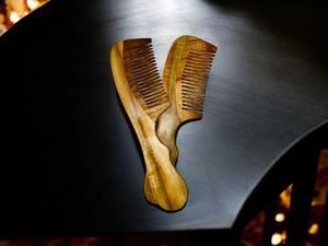 Peigne en bois de bambou de qualité supérieure peigne à cheveux antistatique biologique de luxe pour le bain démêlant le toilettage de la barbe et le Massage du cuir chevelu - Product Image 2