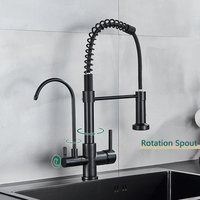 Robinet de cuisine 3 voies en laiton massif sans plomb avec filtre à eau potable purifiée, robinet d'évier 3-en-1 eau chaude et froide, vente en gros
