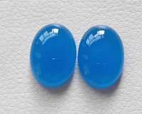 Calcedoine bleue naturelle, taille ovale, cabochon lisse, pour la fabrication de bijoux, pierres précieuses de haute qualité avec changement de couleur, tailles de 3x5mm à 20x30mm