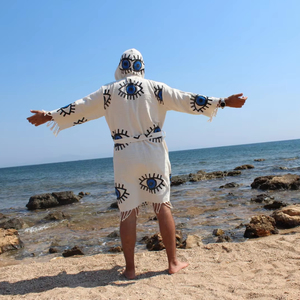 Opción de tamaño turco Albornoz de algodón con capucha Bata Negligee Secado rápido Manga larga Suave Mujeres Hombres Buena calidad Sauna en casa Playa - Product Image 1