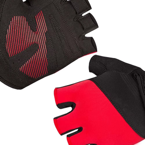Guantes de ciclismo negros y rojos de medio dedo, guantes de carreras acolchados transpirables, talla universal unisex - Product Image 4