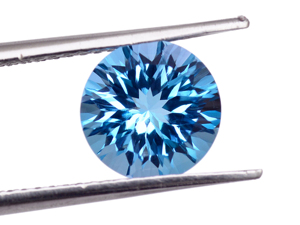 บลูโทปาซธรรมชาติ 8x8 มม. ทรงกลมเจียระไนเหลี่ยมเพชรพลอย สำหรับทำเครื่องประดับ - Product Image 6