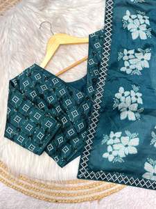 Magnífico y Deslumbrante Sari Indio de Diseño Exclusivo en Puro Chinon, Última Moda, Blusa Elegante para Novia, Ropa Étnica para Fiesta de Bodas, para Mujer - Product Image 3