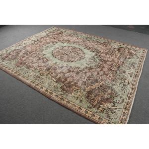 7x9.1 ft Vintage Rug, <b>Brown</b> Oriental Turkish Rug <b>Wool</b> - Product Image 2