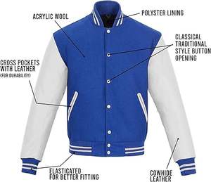 Chaqueta Universitaria para Hombre Otoño Invierno, Secado Rápido, Ecológica, Transpirable, Cuello Alto, Logotipo Frontal Personalizable, Alta Calidad - Product Image 2