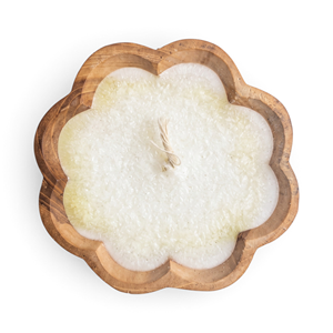 Bougie en bois faite à la main en forme de fleur pour les fêtes - Product Image 1