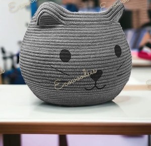 Cute Animal Woven Cotton Rope Sustainable Storage <b>Basket</b> for Nursery Kids Toy Organizer Clothing & Wardrobe Use - Product Image 4