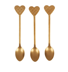 Cuillère à café au fini or et argent Cuillère à café au dernier design Cuillère à café à manche en bout de feuille pour la maison et l'hôtel - Product Image 2