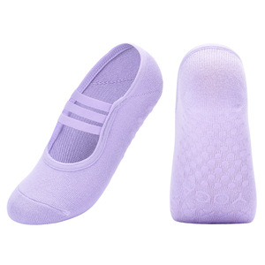 Calcetines personalizados de yoga y pilates para mujer, calcetines de ballet con agarre, Calcetines antideslizantes transpirables de LICRA y algodón de corte bajo, fabricante al por mayor - Product Image 6