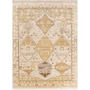 Tapis en laine noué à la main Thyme Ivory, motif géométrique, rectangulaire, pour la maison, le salon, le couloir, l'entrée, Puzzle-AKWL-1227 pour adolescents - Product Image 1