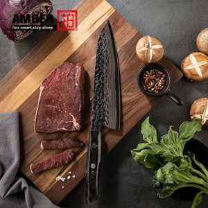 Nouveau couteau de chef japonais en acier Damas noir, forgé à la main, avec manche en résine personnalisé de 8 pouces, en cuivre Damas - Product Image 2