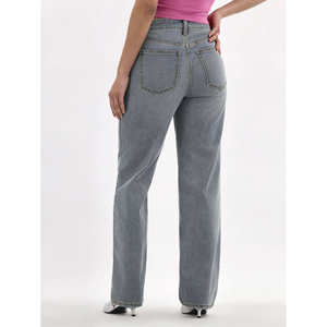 2025 meilleure vente femmes décontracté Stretch lavé surdimensionné Denim jean élégant coupe ajustée taille moyenne maigre tissé tissu respirant - Product Image 6