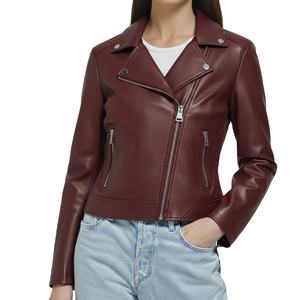 Veste d'hiver pour femme de luxe, fermeture éclair, toutes tailles, design personnalisé, nouveau style, cuir véritable de qualité supérieure, col montant uni - Product Image 5