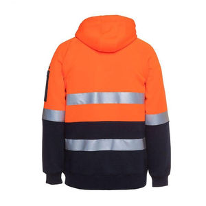Wholesale High Visibility Super Quality logo Custom <b>Work</b> Hoodie Full Zip-up Hi Vis Reflective Safety <b>Hoodies</b> <b>for</b> <b>Men</b> - Product Image 2