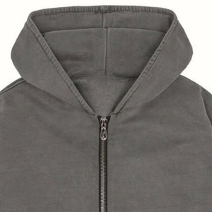 2025 Logo personnalisé broderie éponge française sweat à capuche uni recadrée coton respirant pleine fermeture éclair à capuche pour hommes meilleure qualité à capuche - Product Image 2