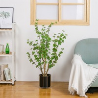 Pohon Ficus Buatan Tahan UV Hampir Seperti Asli dalam Pot Hitam Pohon Zaitun Buatan Dalam Ruangan Tinggi 5ft dalam Pot Tinggi Putih.