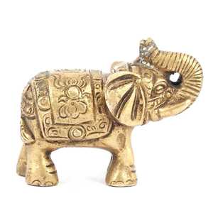 Statue d'éléphant faite à la main Figurine dorée en laiton Bronze Sculptures Home Decor Articles cadeaux en SBF-588 en vrac - Product Image 2