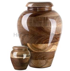 วอลนัทผู้ใหญ่ Urns สําหรับเถ้า Urn ไม้กับของที่ระลึกทําจากไม้ตกแต่งฝัง Urns อุปกรณ์ศพ - Product Image 1