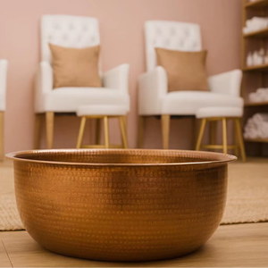 Bain de pieds en cuivre pour spa, accessoires de yoga et de méditation, soin holistique des pieds, bain de pieds thérapeutique naturel - Product Image 2