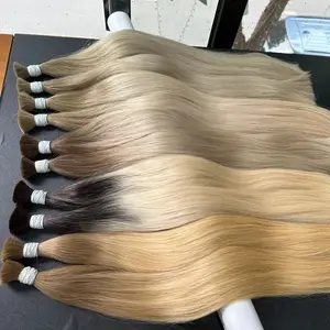 Europeo Ombre Tonos Extensiones de cabello Remy recto natural Cabello humano ruso crudo - Product Image 1