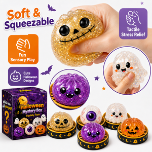 Jouets Squishy Promotionnels Halloween en TPR à Remontée Lente, Anti-stress, à Presser, en Forme de Dumpling, Citrouille, Fantôme, Mochi, Pailletés, avec Plateau de Cuisson à la Vapeur - Product Image 4