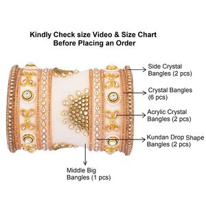 Fabricant indien de bijoux en gros, bijoux traditionnels en cristal Kundan, ensemble de bracelets et bijoux de mariage à motifs floraux pour femmes - Product Image 4