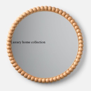 <b>Large</b> handcrafted wall mounted wooden <b>mirror</b> frame in antique brown shade with attractive <b>rustic</b> wood detailing - Product Image 6