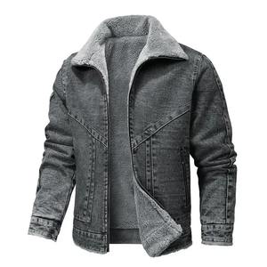 Nouvelles vestes en denim chaudes en polaire pour hommes d'hiver, manteaux décontractés noirs, manteaux de haute qualité, vêtements d'extérieur d'hiver, veste pour hommes, baseball - Product Image 6