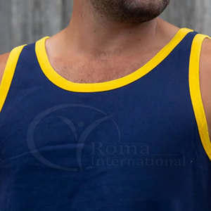 YRoma International Custom Logo <b>Sheep</b> <b>Shearing</b> Breathable Quick Dry Eco-Friendly Men's 100% Cotton O-Neck Sleeveless Tank Top - Product Image 6