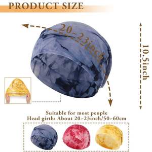 Bonnet unisexe en marbre tie-dye, doux, extensible, respirant, léger, coloré, décontracté, imprimé vibrant, confortable, broderie 3D - Product Image 4