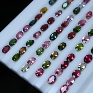Vente en gros de pierres précieuses en tourmaline naturelle 6x4mm taille ovale, pierre semi-précieuse multicolore polie pour la fabrication de bijoux - Product Image 4