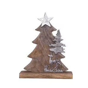 Figure de couple de neige de table en métal gai pour la réunion de famille de Noël et l'affichage à manger - Product Image 5