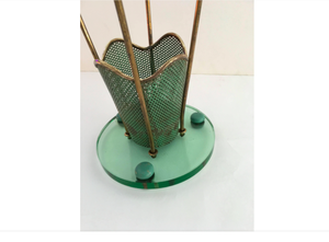 Porte-parapluie intérieur vert en forme de seau à double ombrage Design élégant en métal Idéal pour les hôtels et les halls d'entrée domestiques - Product Image 2