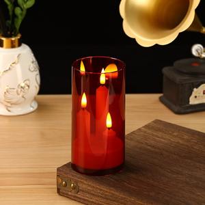 Lampe à bougie électronique à trois têtes en verre acrylique LED créative TOOWIN, bougeoir de mariage - Product Image 1