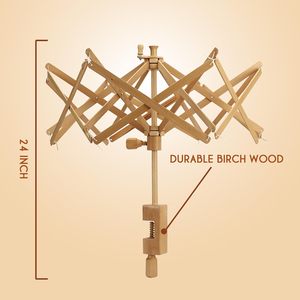 Enrouleur à fil en bois fait main de 24 pouces, support pour le tricot, le crochet, le bricolage, le rangement et l'organisation du fil - Product Image 2