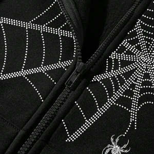 Custom Manufacturer's Oversized Fleece Hoodie Rhinestone <b>Crop</b> <b>Top</b> 3D Puff Printing Raw Hem Cut Edge Solid for <b>Men</b>-for Winter - Product Image 6