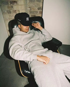 Ensemble de survêtement personnalisé en tissu uni pour homme, sweat-shirt et pantalon de survêtement, ensemble de survêtement ample, ensemble de survêtement vierge - Product Image 2