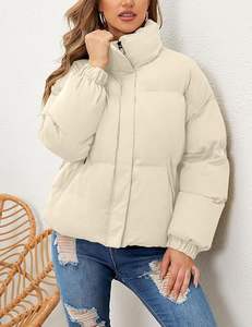 Femmes nouveau Style recadrée matelassé doudoune à manches longues col montant Zip Baggy rembourré manteau poches haute qualité manteau d'hiver - Product Image 1