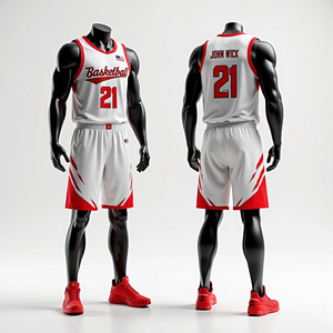 ชุดกีฬาบาสเก็ตบอลแห้งเร็วระบายอากาศได้ดีชุดออกกำลังกายสำหรับผู้ชาย - Product Image 5